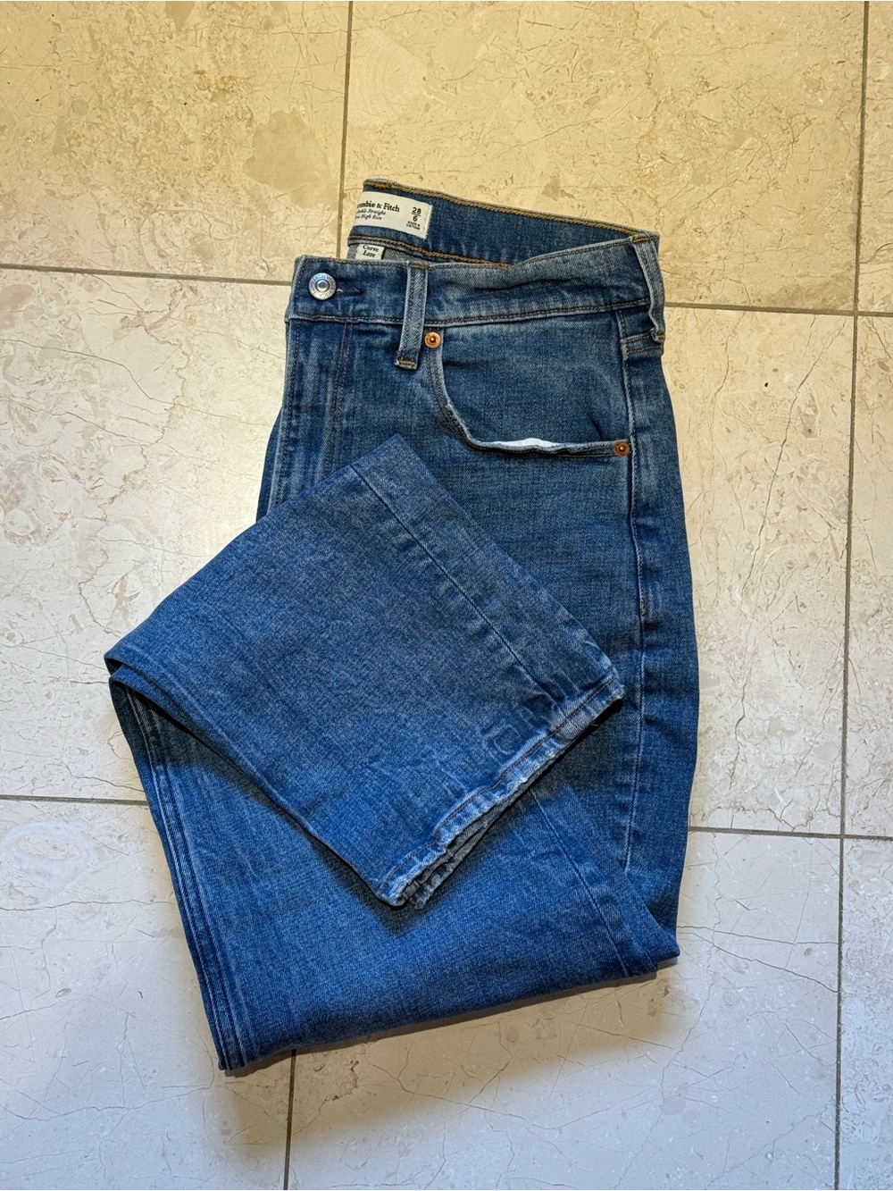 Abercrombie & Fitch light blue high-rise denim jeans
